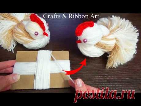 Easy Сhicken Making Idea with Yarn - DIY Crafts - How to Make Yarn Chicken at Home - DIY Woolen Doll