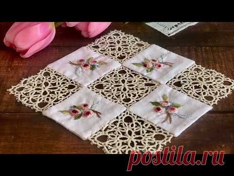 Вязаный мотив крючком для салфетки ( часть первая)#крючок#crochet