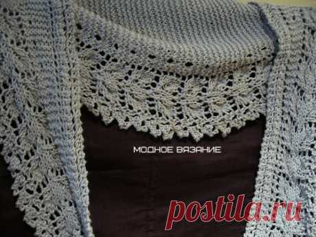 Бактус *Lacy Kerchief Scarf* связанный спицами - Модное вязание