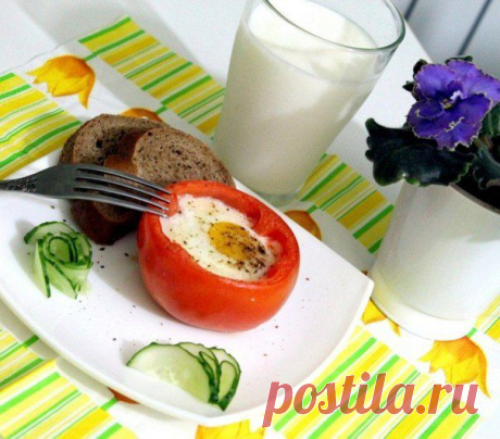 Яичница в помидорах | Вкусный рецепт