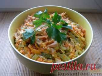 Рецепт: Салат «Обжорка» с курицей на RussianFood.com