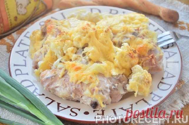 Куриные бёдрышки, запечённые с цветной капустой под сыром