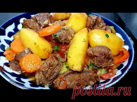 Знаменитое  блюдо нашей "Чайханы". Тушёное мясо с картофелем!!!