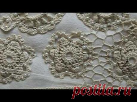 Шитая сетка. Ирландское кружево. Рукав блузки.