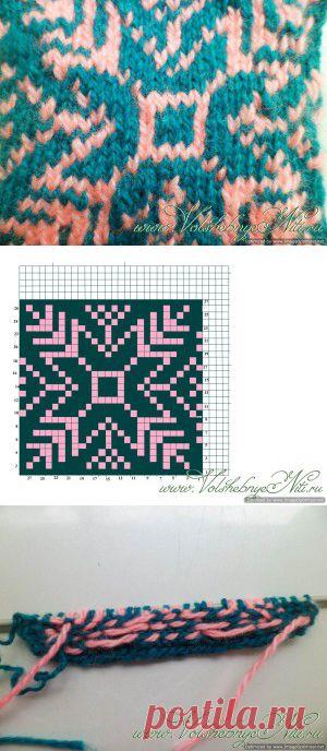 Узор Снежинка, схема и описание. Как вязать жаккардовые узоры?