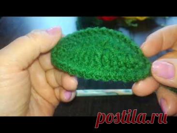 ВЯЖЕМ# ЛИСТЬЯ# РОЗ#