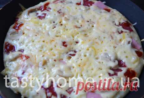 Пицца на сковороде на кефире - Вкусный дом - пошаговые рецепты с фото