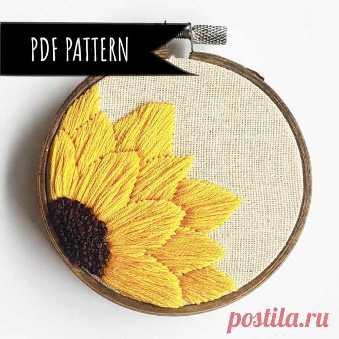 Sunflower Hand Embroidery PDF Pattern. PDF Embroidery Pattern. | Etsy Moldova