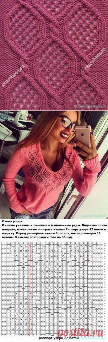 Вяжем стильный пуловер спицами — Красивое вязание