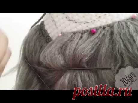 [206pro]Tutorial - Yarn doll hair for crochet doll (Part 2 - Sewing) - YouTube
