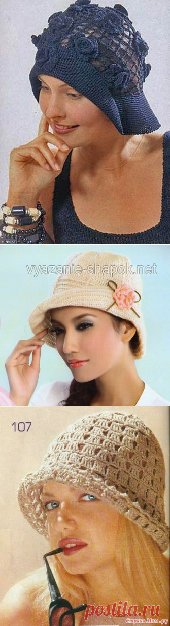 Шляпки летние крючком.