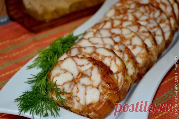"МРАМОРНЫЙ" РУЛЕТ ИЗ КУРИНОГО МЯСА
