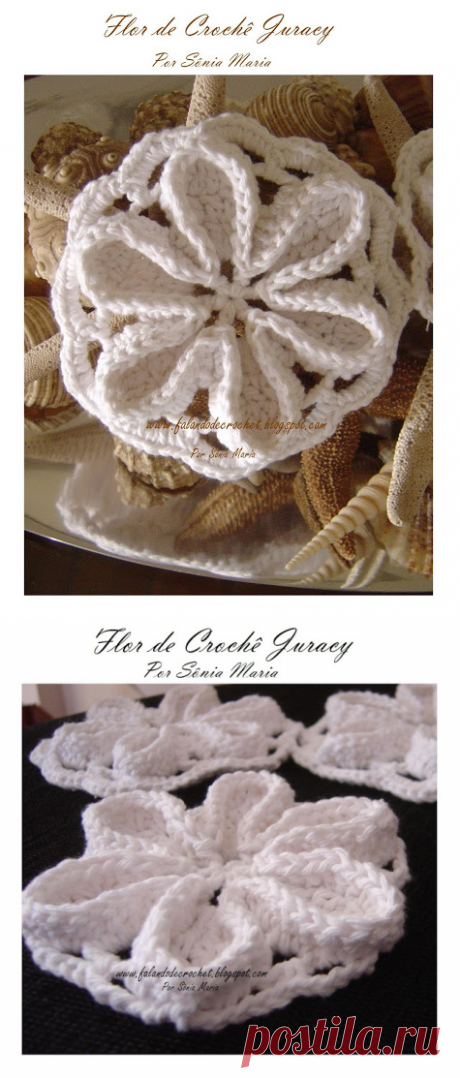 FALANDO DE CROCHET: FLOR DE CROCHE PARA TAPETE - JURACY