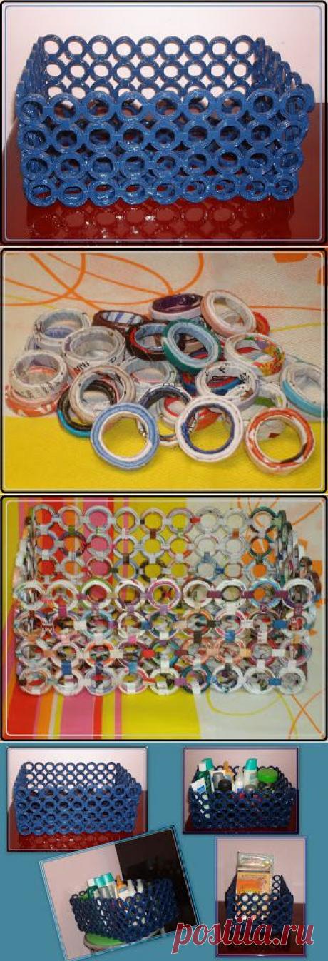 Не знаете что делать со старыми журналами? Плетите корзинки! | Домохозяйки