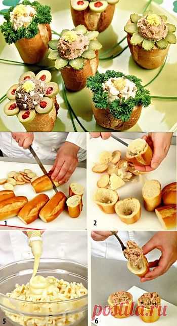 Закуска праздничная из хот-догов..