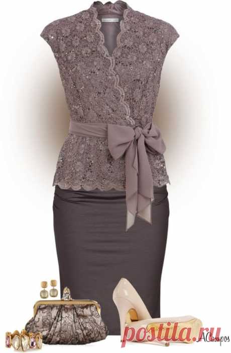 (1) Grey lace top and grey skirt | Cute cloths