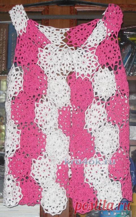 Летняя жилетка из мотивов. Работа Елены - вязание крючком на kru4ok.ru