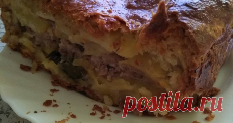 Пирог с картошкой и фаршем Автор рецепта Ольга Фрейбергер Пирог с картошкой и фаршем - пошаговый рецепт с фото. #марафон