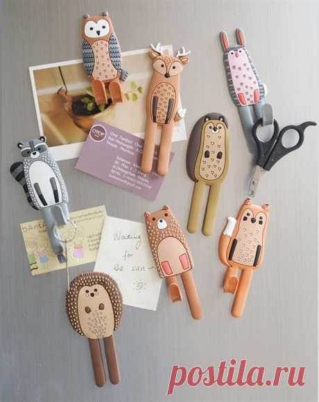 Магниты в виде зверей с лапками, которые могут быть использованы в качестве крючков