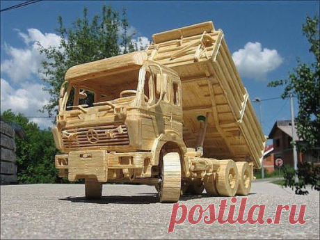 Камаз из дерева.  если кому  не трудно поставит класс!!!