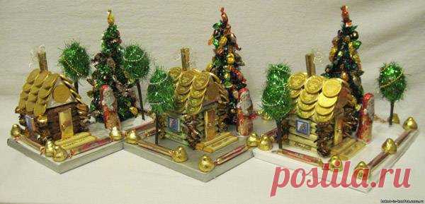 Необычные варианты оформления сладких новогодних подарков