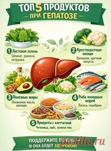 ТОП-5 продуктов при гепатозе