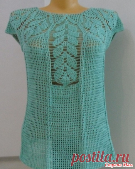 Летняя кофточка" Листья",вязание крючком,crochet blouse