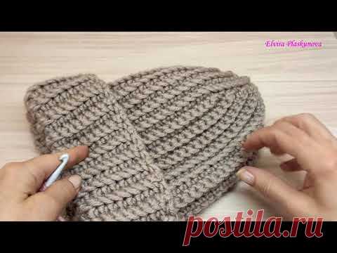 УЗОР КРЮЧКОМ ДЛЯ ШАПКИ. УКОРОЧЕННЫЕ РЯДЫ.