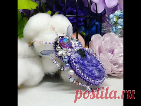 NEW: Броши и СЕРЬГИ ручной работы: ЖУКИ и ПАУКИ ♕ Родонит, Чароит, Апатит, Агат и ткань Сваровски ♕