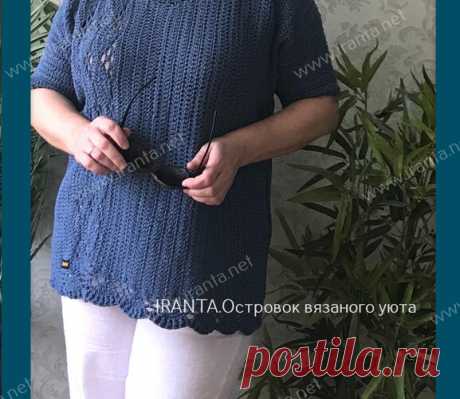 Хлопковый джемпер-оверсайз "В стиле "Деним" поперек поперек