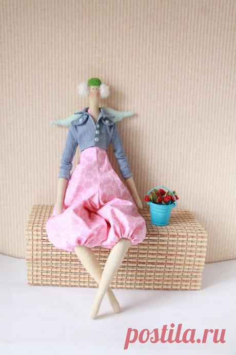 Мастер класс Дачный ангел в джинсовой курточке.