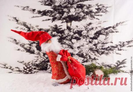 «К нам спешит Дед Мороз!»: шьем забавного дедушку -  ручная работа, handmade, выкройка игрушки, Новый Год