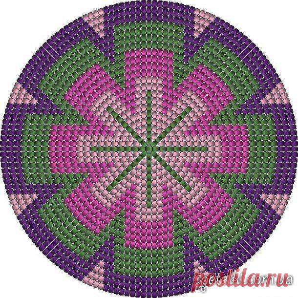 Жаккард крючком по кругу. Схемы, видеоуроки