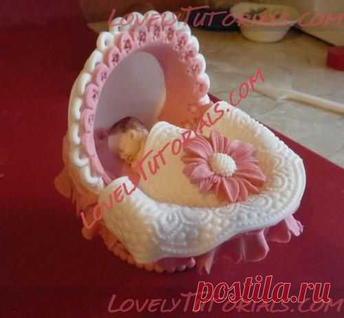МК лепка "Колыбелька" -Crib cake topper step by step - Мастер-классы по украшению тортов Cake Decorating Tutorials (How To's) Tortas Paso a Paso