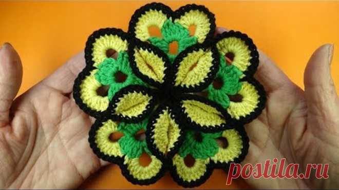 ОГРОМНЫЙ цветок крючком Crochet flower pattern