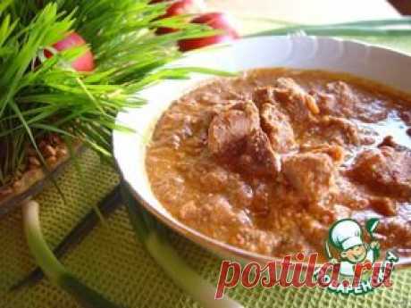 Мегрельское харчо с грецкими орехами.