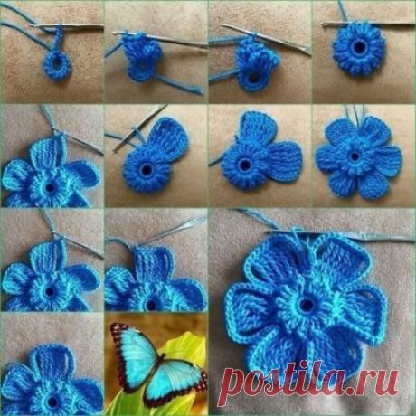 Цветок крючком.