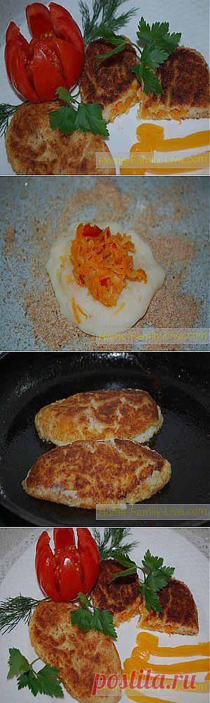 Кулинарные рецепты Картофельные котлеты с овощной начинкой &raquo; Кулинарные рецепты