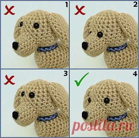 positioning amigurumi eyes