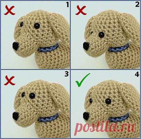 positioning amigurumi eyes