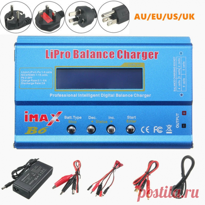 Imax b6 80w 6a lipo battery balance charger with power supply adapter Sale - Banggood.com