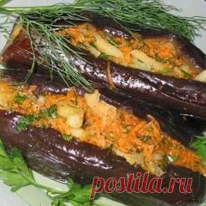Квашенные баклажаны с зеленью