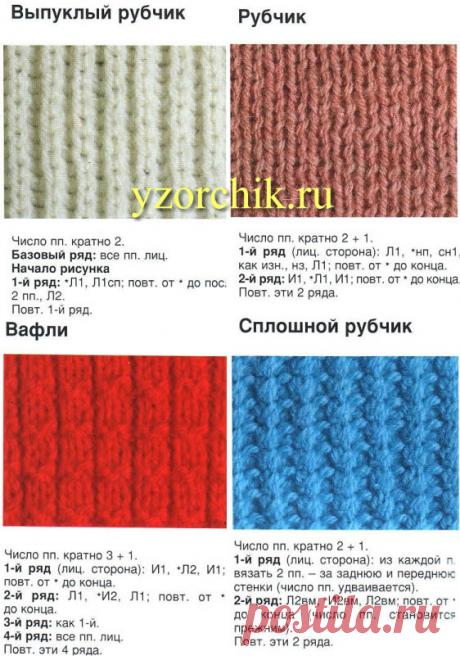 Узор резинка рубчик