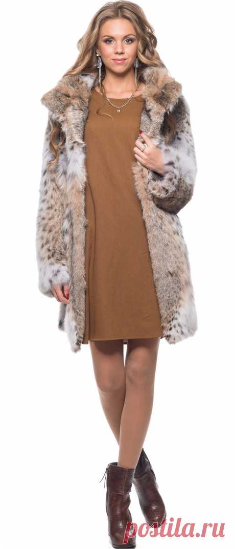 Купить Полупальто из меха рыси, модель 128112 - Цена 362500