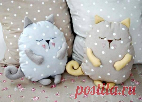 (2) Море идей - рукоделие, декор дома, поделки и hand made.Милые подушечки-кошечки для тех, кто любит пушистиков, но не может их завести