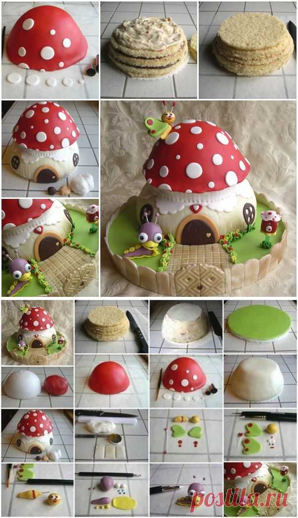 Как DIY Фея Детские ТВ Грибной торт | www.FabArtDIY.com