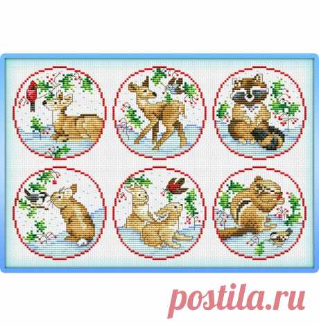 Wall posts  #Животные@clubrucodelnic  #Детское@clubrucodelnic  #Сэмплеры@clubrucodelnic  Woodland Creatures Ornaments Схема &#11015; в форматах pdf, xsd и zip в первых комментариях, под первой картинкой &#11015; &#128522;
