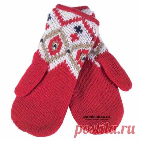 Свяжем зимние варежки на двух спицах