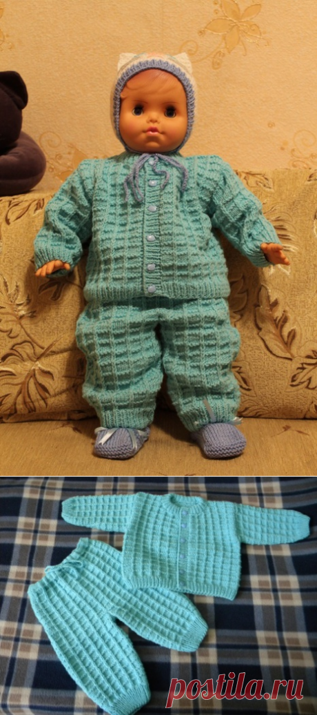 Костюмчик на малыша &quot;вафельным узором&quot;