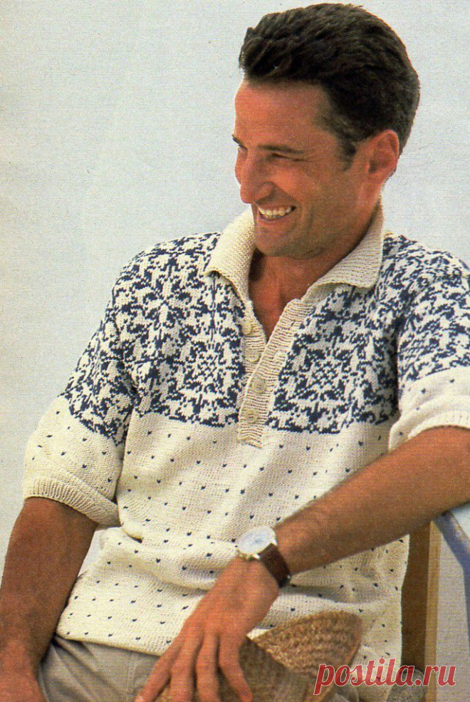 ВЯЗАНАЯ МУЖСКАЯ РУБАШКА-ПОЛО | ИЗ СЕМЕЙНОГО СУНДУЧКА | Татьянин блог